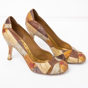 Statement pattern neutral print 4” heels earth tones BCBGirls 10 spring fashion